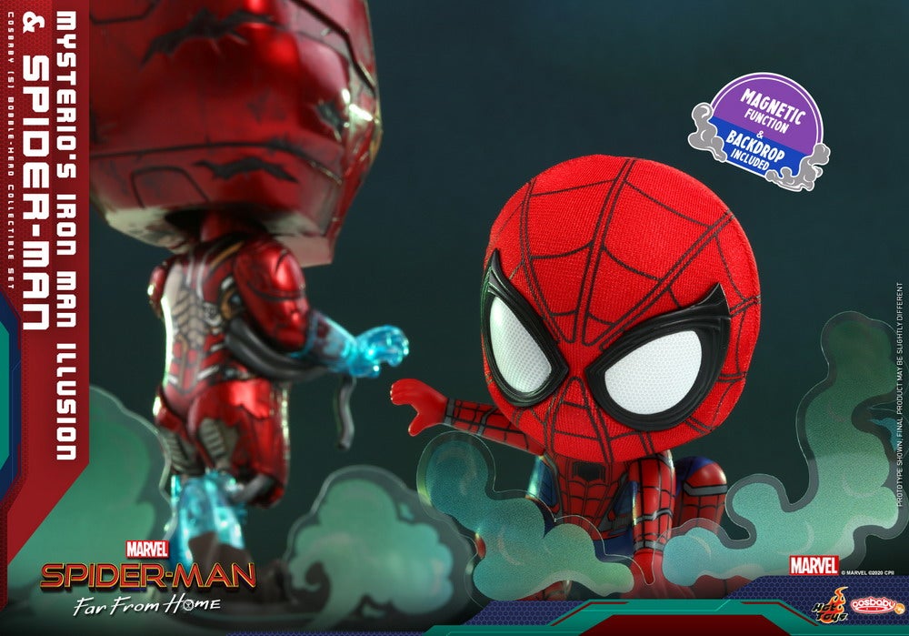 Hot Toys - SMFFH - Mysterios Iron Man Illusion and Spider-Man Cosbaby_PR4