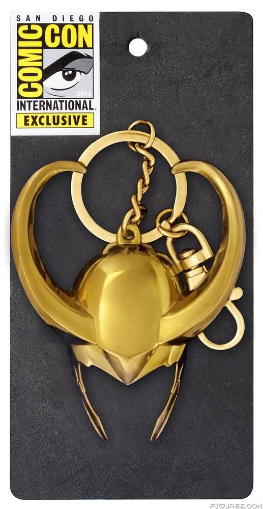 Gold Pewter Loki Helmet Key Ring