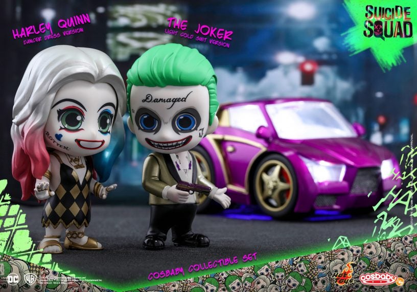 Hot Toys - SS - Joker (Light Gold Suit Version) & Harley Quinn (Dancer Dress Version) Cosbaby Collectible Set_PR1