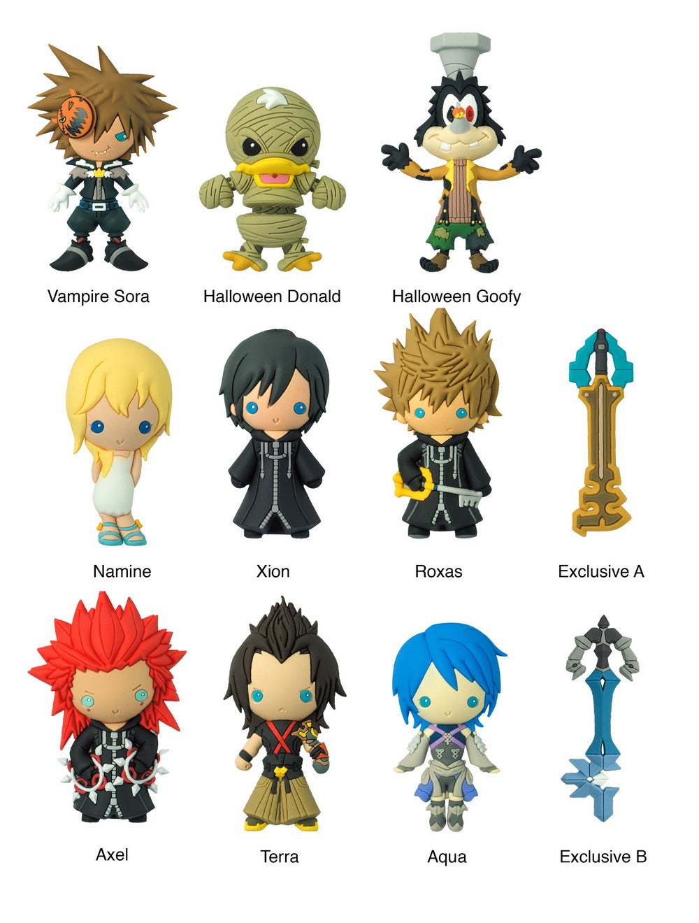 80185 Group image - Kingdom Hearts S3 - 3D Foam Keyring-01.