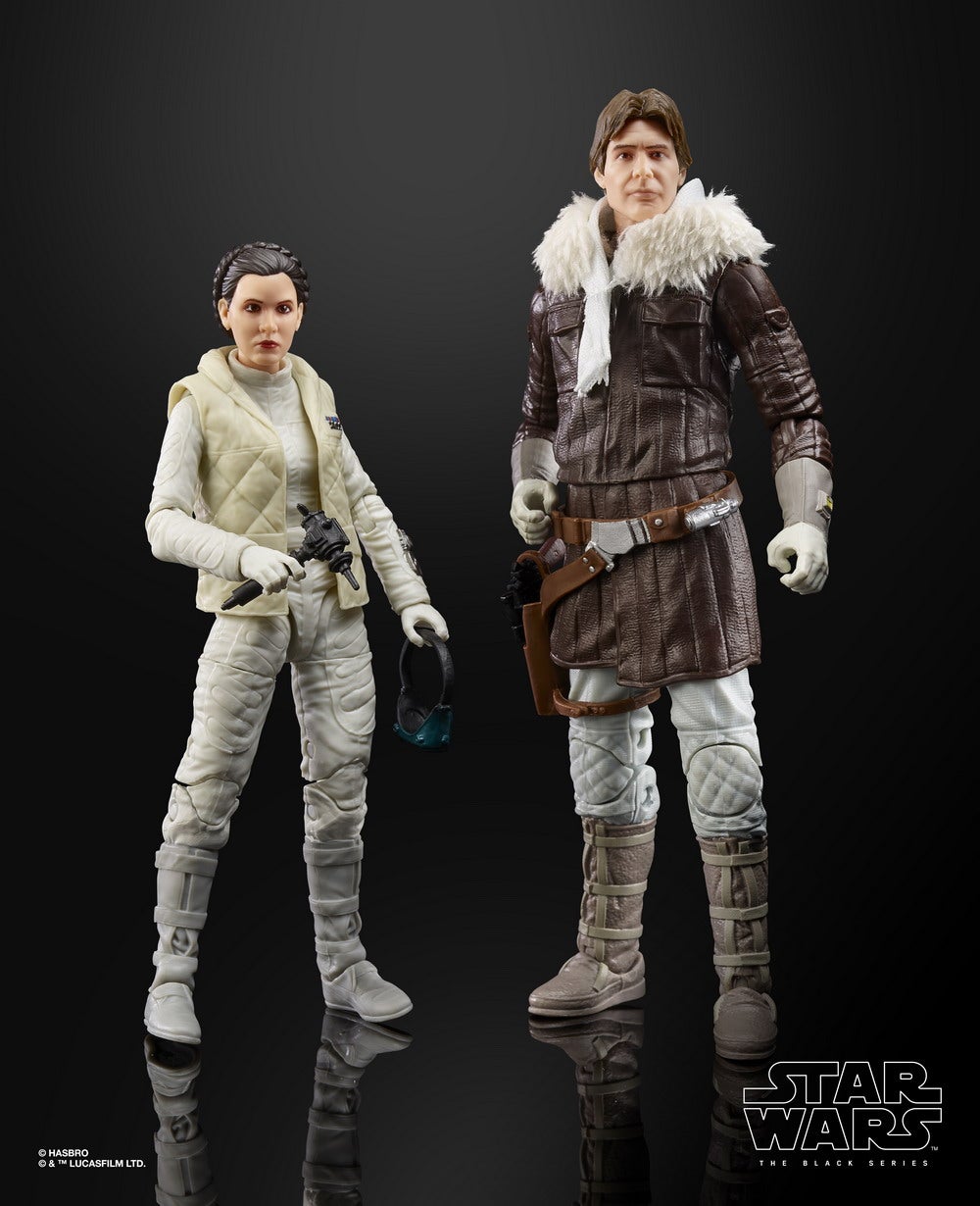 STAR WARS THE BLACK SERIES HAN SOLO AND PRINCESS LEIA ORGANA Figures - oop1