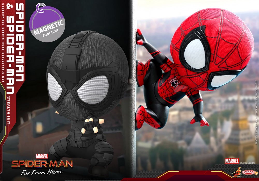 Hot Toys - SMFFH - Spider-Man & Spider-Man (Stealth Suit) Cosbaby (S) Set_PR2