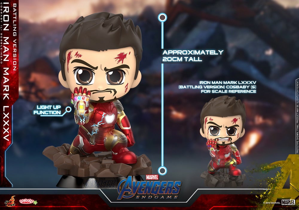 Hot Toys - Avengers Endgame - Iron Man Mark LXXXV (Battling Version) Cosbaby (L) Bobble-Head_PR1