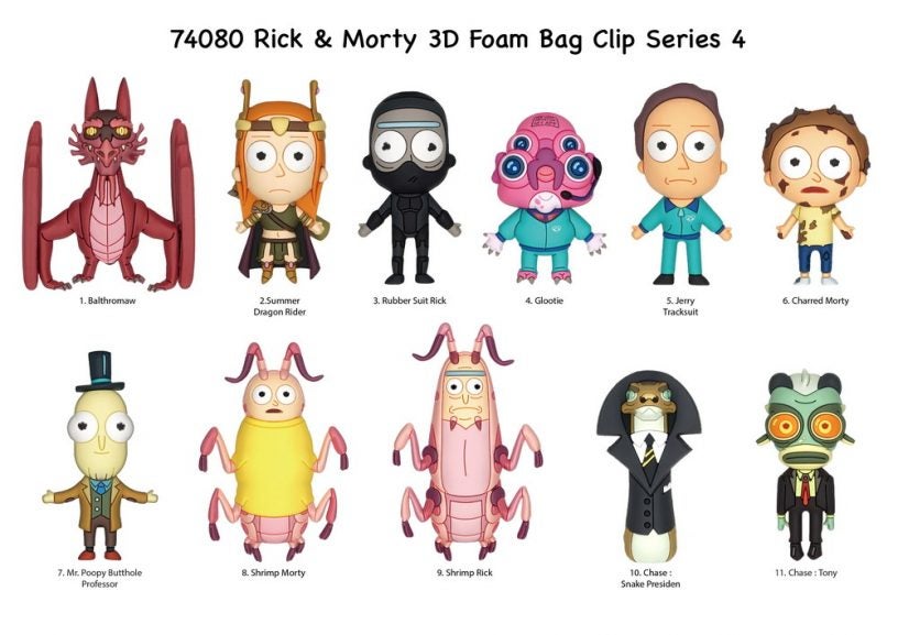 RICK AND MORTY Collectors Figural Bag Clip Series 3 ELI Keychain Blind Bag