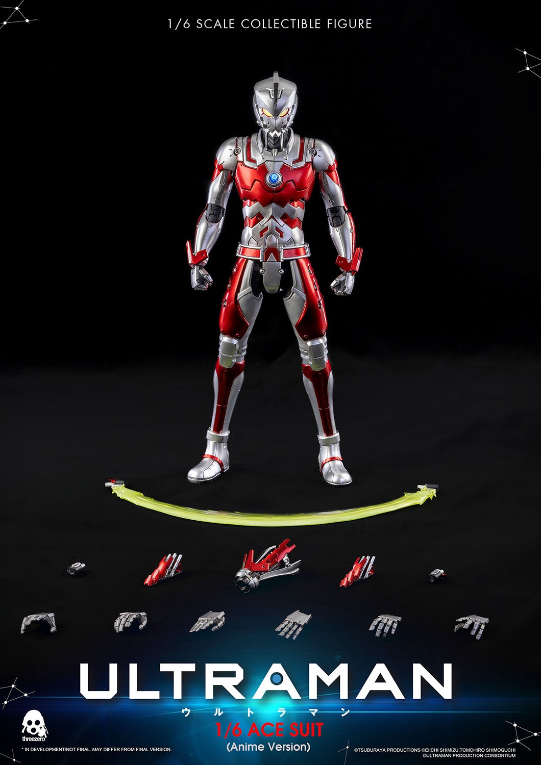 Threezero 1 6th Scale ULTRAMAN ACE SUIT Anime Version Figures
