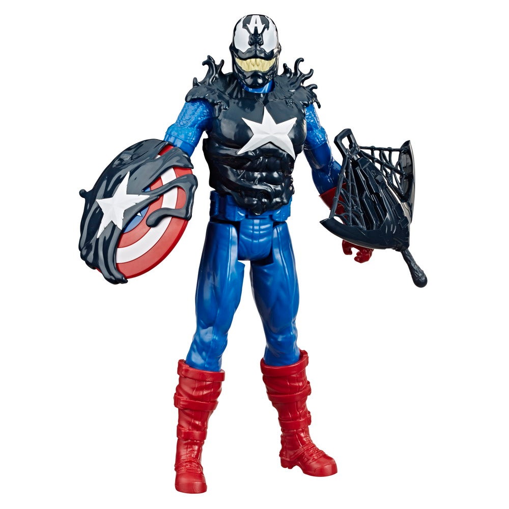 SPIDER-MAN MAX VENOM TITAN HERO BLAST GEAR VENOMIZED CAPTAIN AMERICA Figure - oop (1)