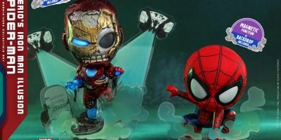 Hot Toys - SMFFH - Mysterios Iron Man Illusion and Spider-Man Cosbaby_PR1