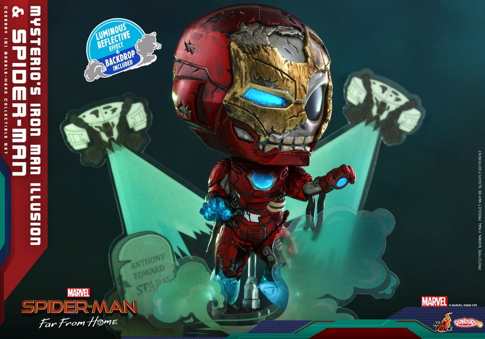 Hot Toys - SMFFH - Mysterios Iron Man Illusion and Spider-Man Cosbaby_PR3
