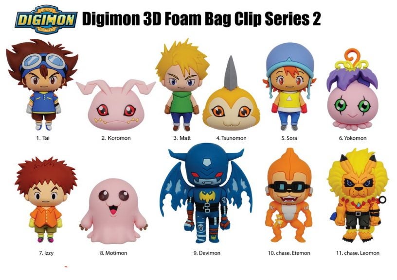 70710 Digimon 3D Foam Bag Clip Series 2