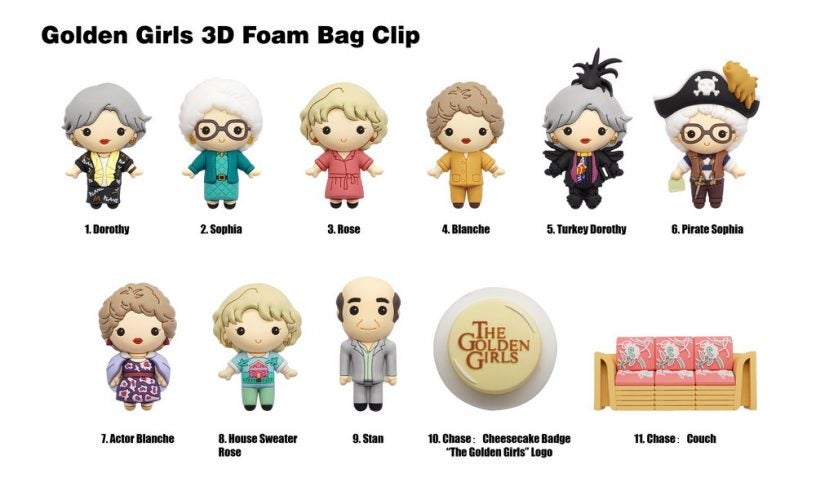 85305 Golden Girls 3D Foam Bag Clip Characters-01