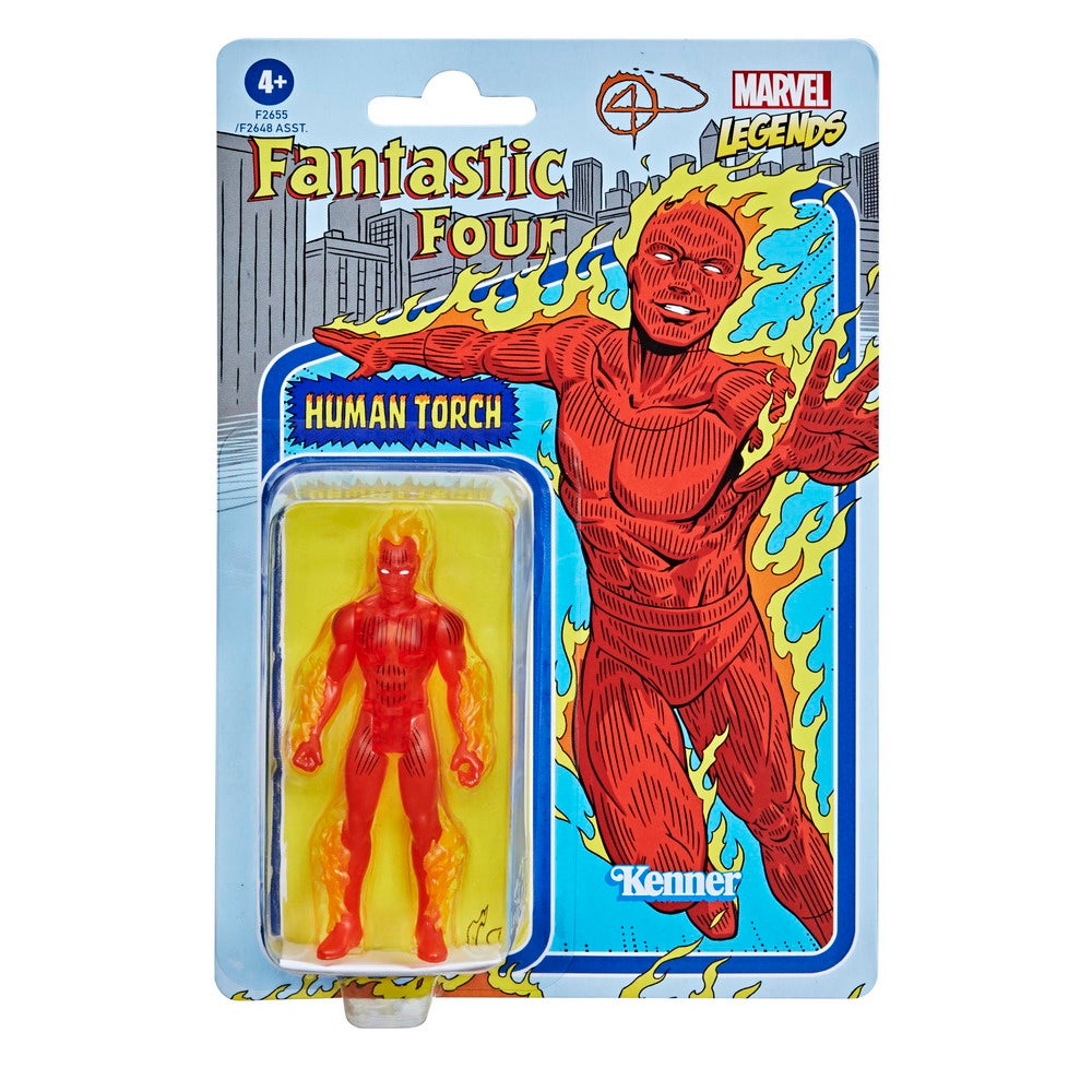 MARVEL LEGENDS SERIES RETRO 3.75 HUMAN TORCH Figure - in pck