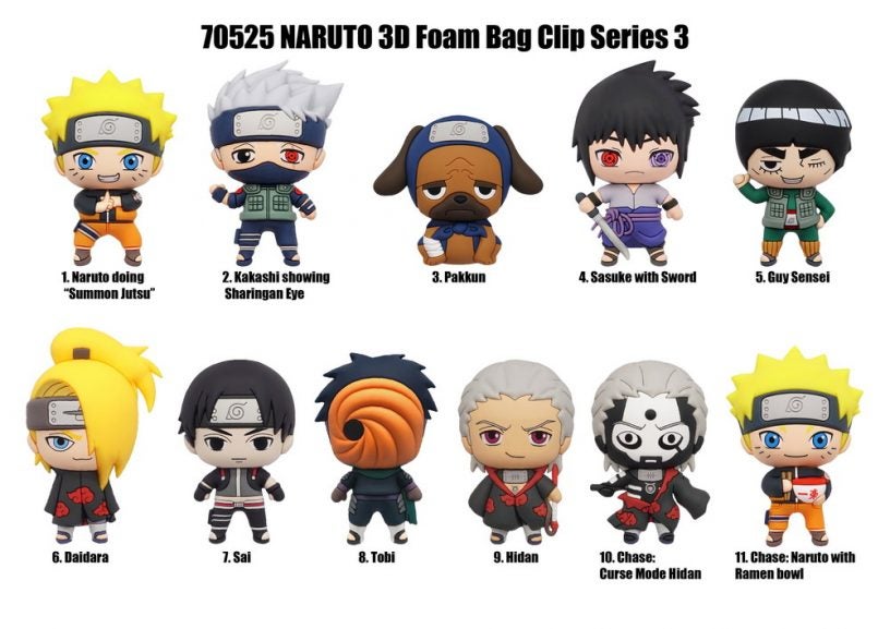 70525 NARUTO 3D Foam Bag Clip Series 3-01