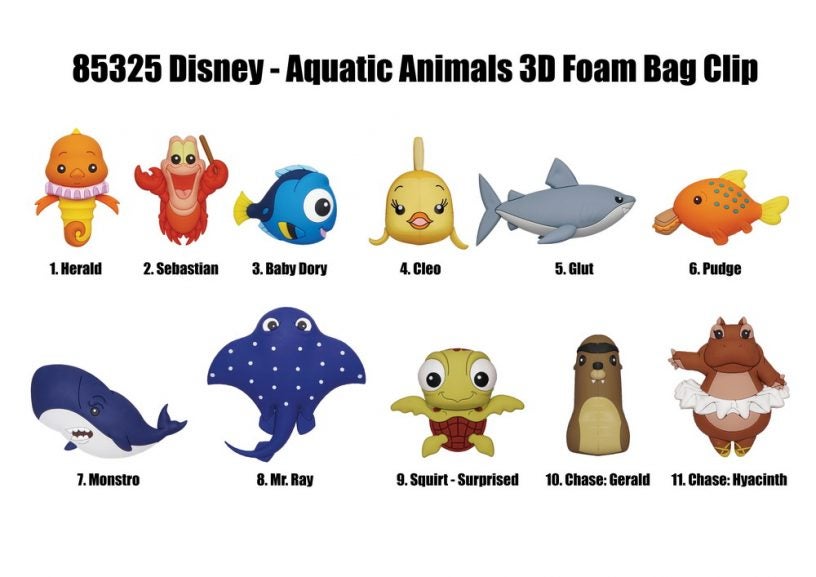 85325 Disney - Aquatic Animals 3D Foam Bag Clip (0821) photo-01
