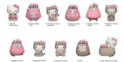 78075 Hello Kitty X Pusheen 3D Foam Bag Clip Series-01