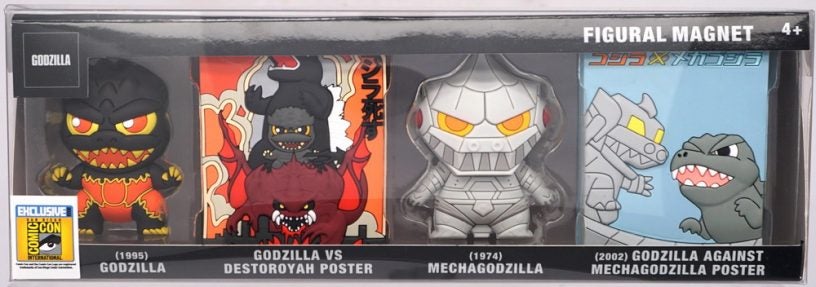 75021 Godzilla 3D Foam Magnet 4PC Set SDCC PKG photo - Copy