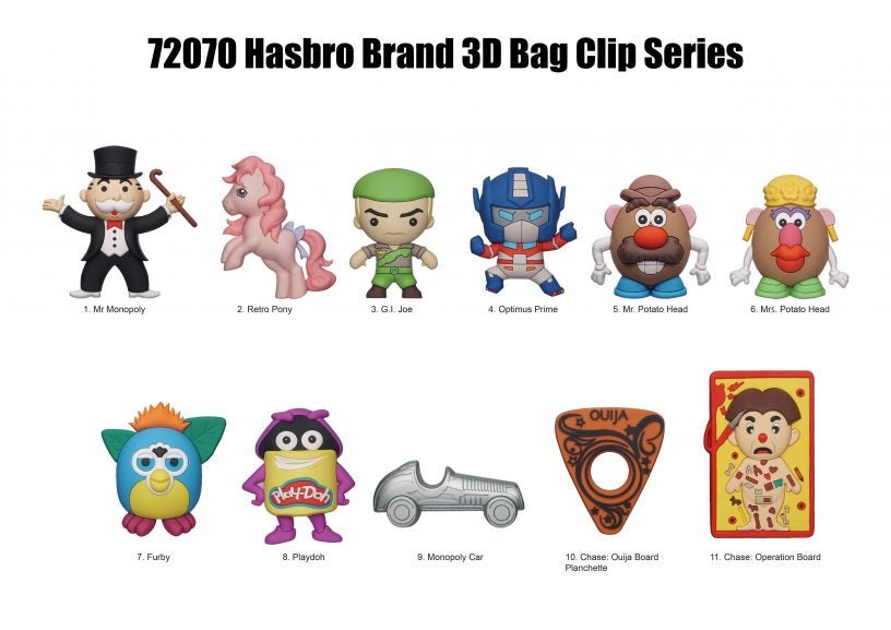 72070 Hasbro Brand 3D Foam Bag Clip Series