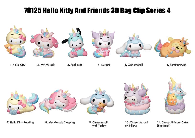 78125 Hello Kitty And Friends 3D Foam Bag Clip Series 4